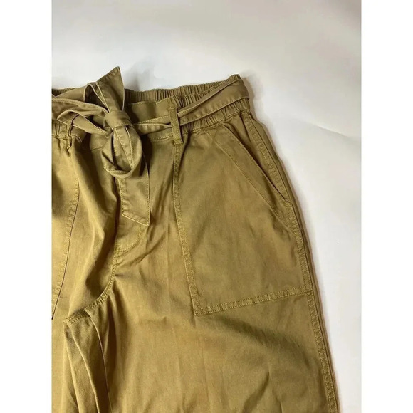 Cabi Discovery Tan Belted High Rise Stretch Trouser Crop Pants 5693 Womens 12 - Picture 3 of 9